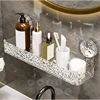 No-Drill Clear Wall Caddy, Light Luxury Style Glacier Pattern Suction Cup Shelf, Drill-Free, Removable, Multifunctional Triangle 2