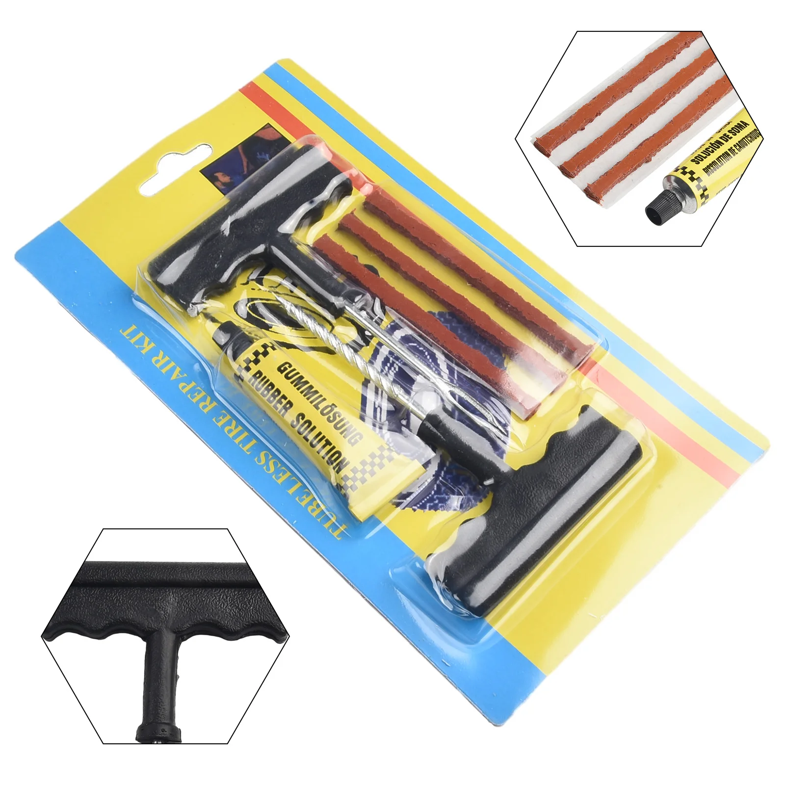 Stay Prepared for Flat Tires with this Convenient Tubeless Tire Puncture Repair Kit Suitable for Cars Vans Motorbikes
