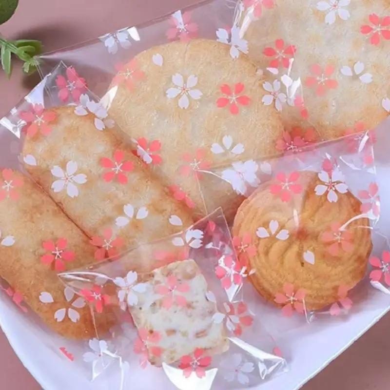 6 größe 100PCS OPP Kunststoff Transparent Selbst-klebe Taschen Blume Transparente Taschen Süßigkeiten Cookie Verpackung Taschen DIY Geschenk taschen Packag
