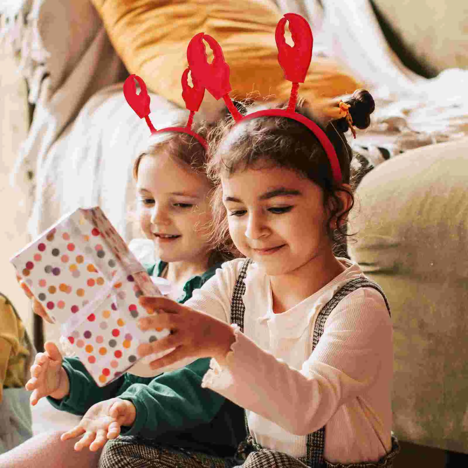 6 Pcs Lobster Party Decorations The Crab Birthday Makeup Headband Hair Toppers Women Accessories Child 5
