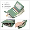 Women Genuine Leather Slim Short Wallet RFID Blocking Bi-Fold Wallet Credit Card Holder money clip wallet Zipper Coin pocket 4
