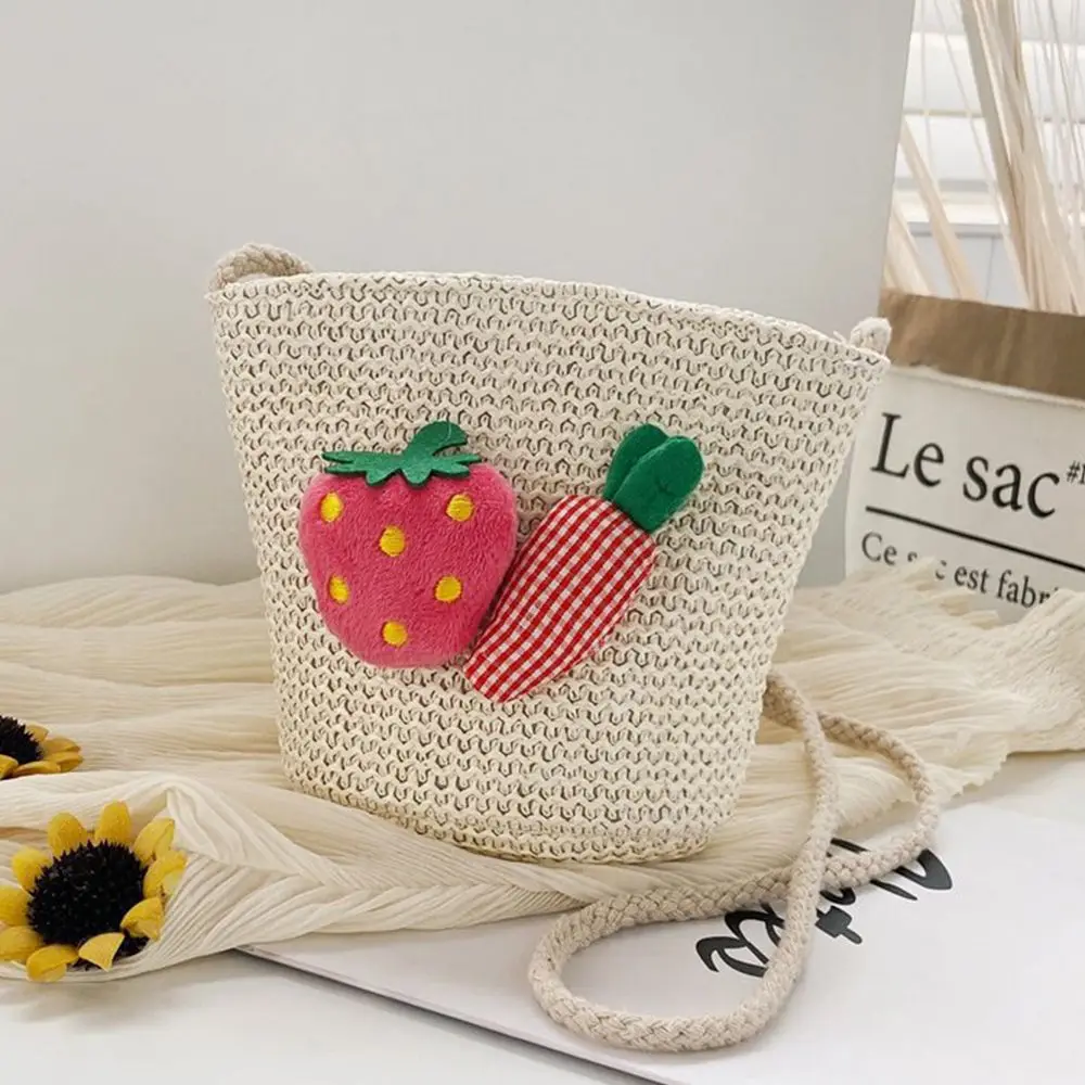 

Girls Kids Daisy Flower Princess Children Shoulder Bag Handmade Straw Messenger Bag Handbag