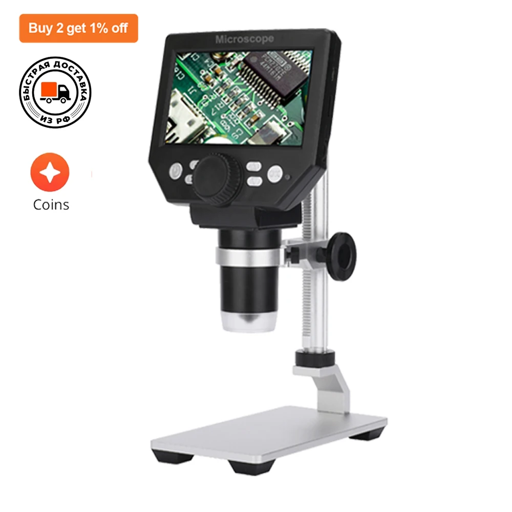 Digital Microscope Handheld Microscope Mini Microscope Pocket Microscope 8MP 1-1000X Digital Microscope for Soldering Electronic 1000X Continuous Amplification Magnifier Microscopes 4.3"