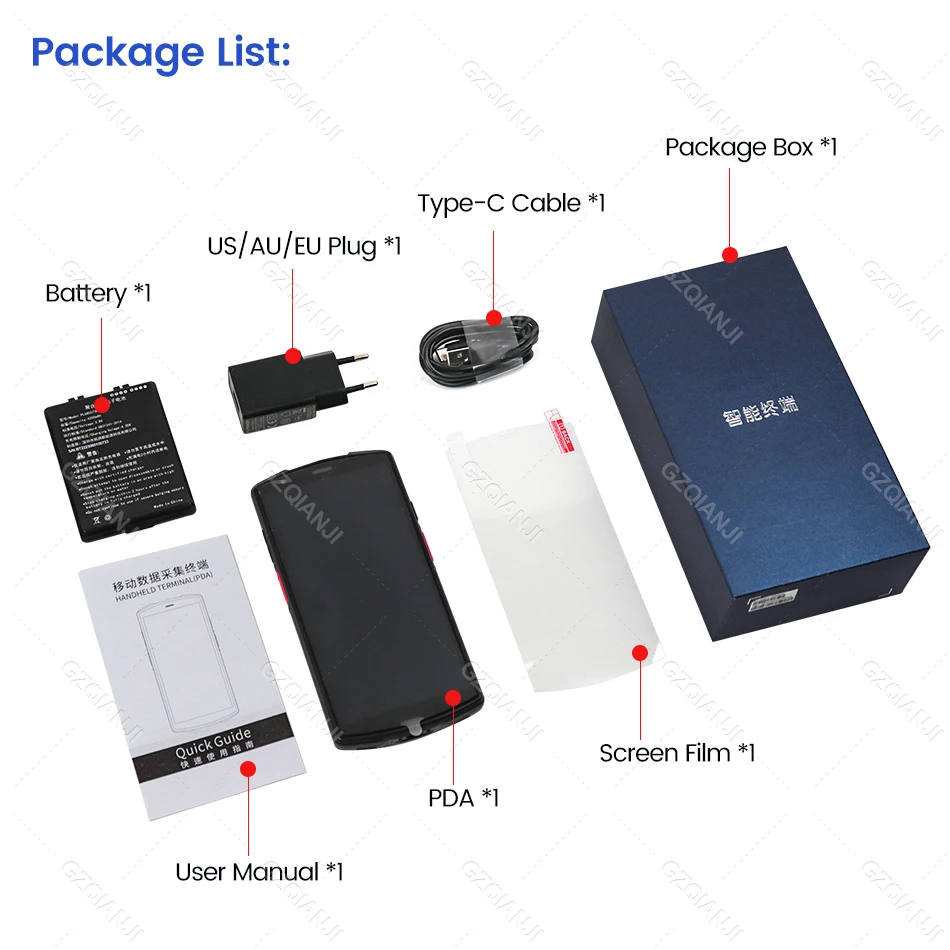 휴대용 PDA 안드로이드 10.0 견고한 POS 터미널, 하니웰 6603 2D 바코드 스캐너 리더, 와이파이 4G 블루투스 NFC PDA