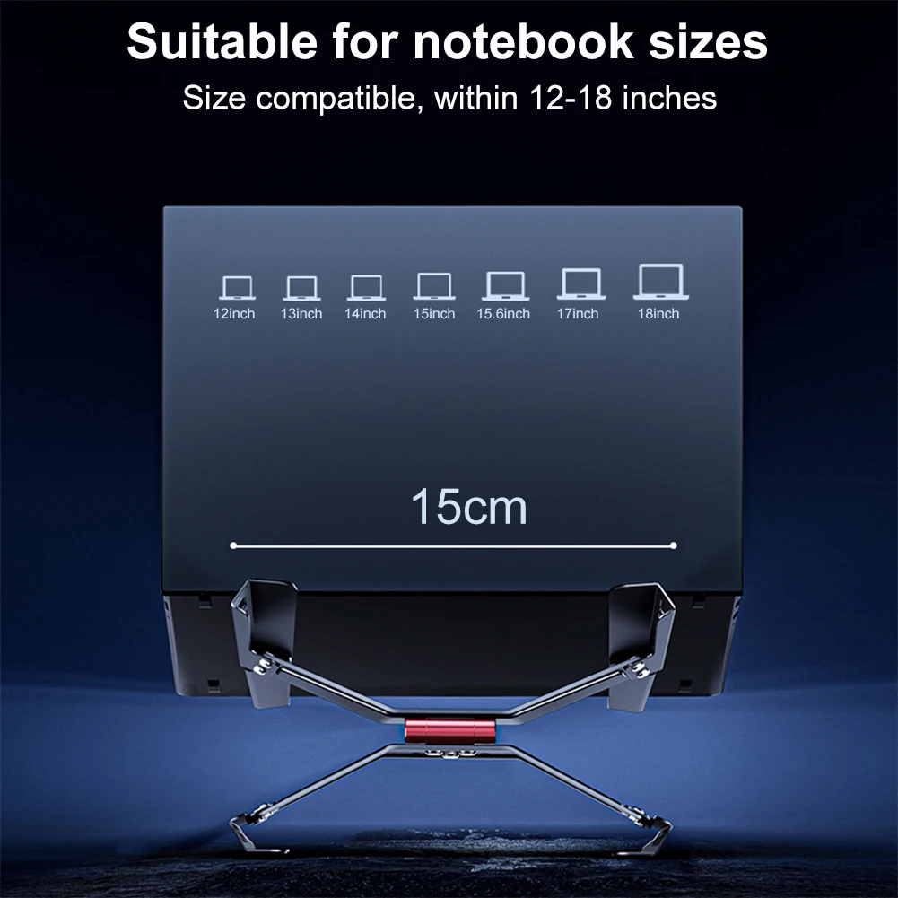 Laptop Holder Riser Carbon Steel Computer Tablet Stand Portable Notebook Stand for MacBook HP Dell Lenovo 12-18in Laptops