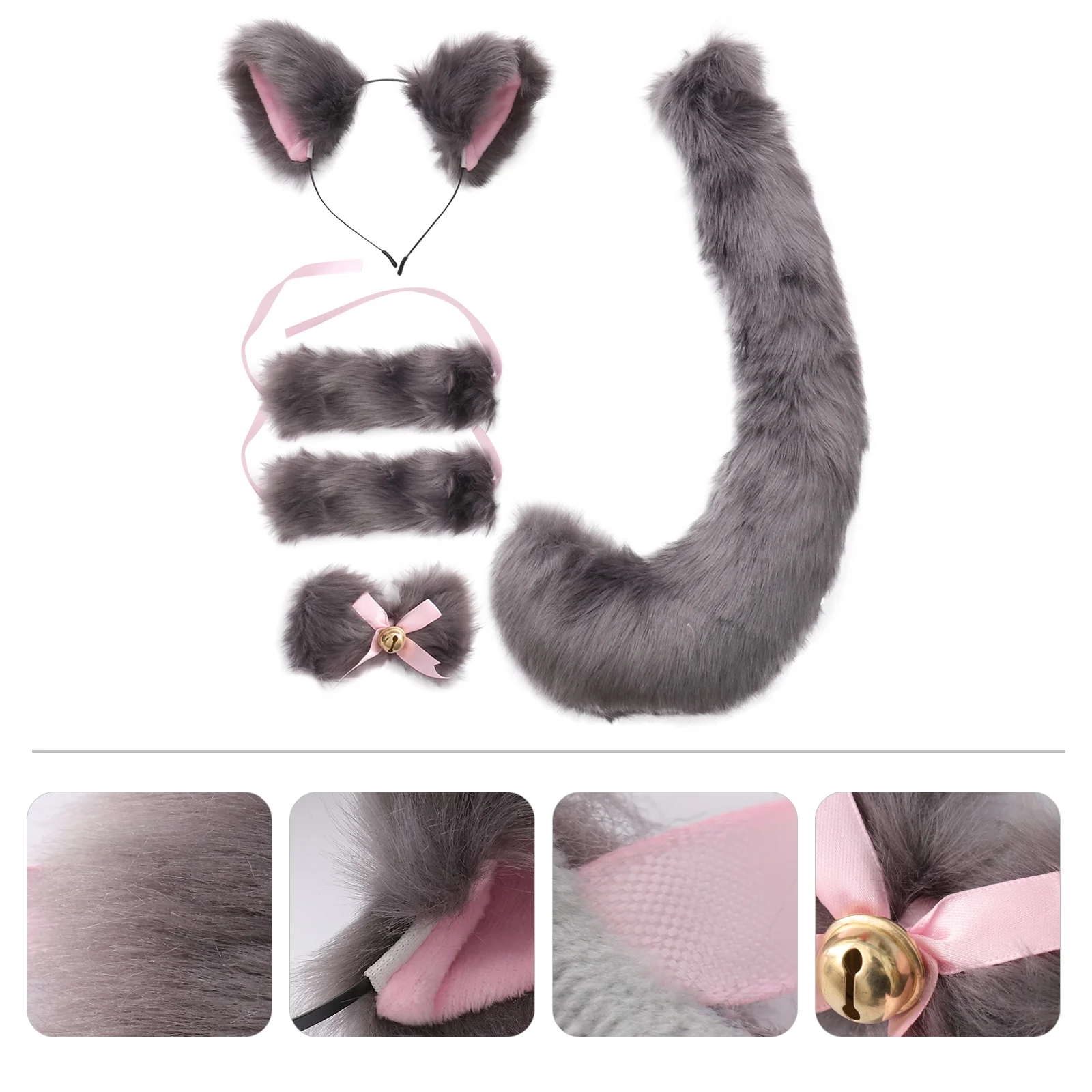 

1 Set of 5Pcs Cosplay Toys Tail Ears Neck Hand Decoration Kid Toys