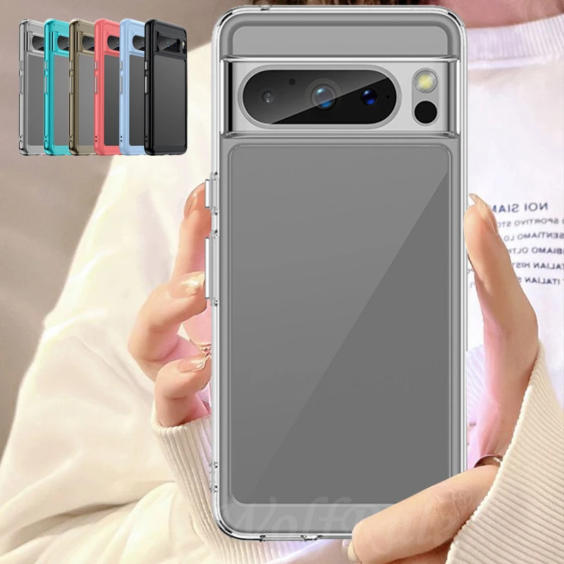 Per Google Pixel 8 Pro Custodia Cover Google Pixel 8 7 Pro 7A 6A Capas Antiurto Trasparente Trasparente Colore Fundas Google Pixel 8 Pro