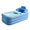 Folding Household Bathtub Adult Inflatable Bathtub Thickened Children's Bathtub 160×84×64cm Blue PVC Material 1
