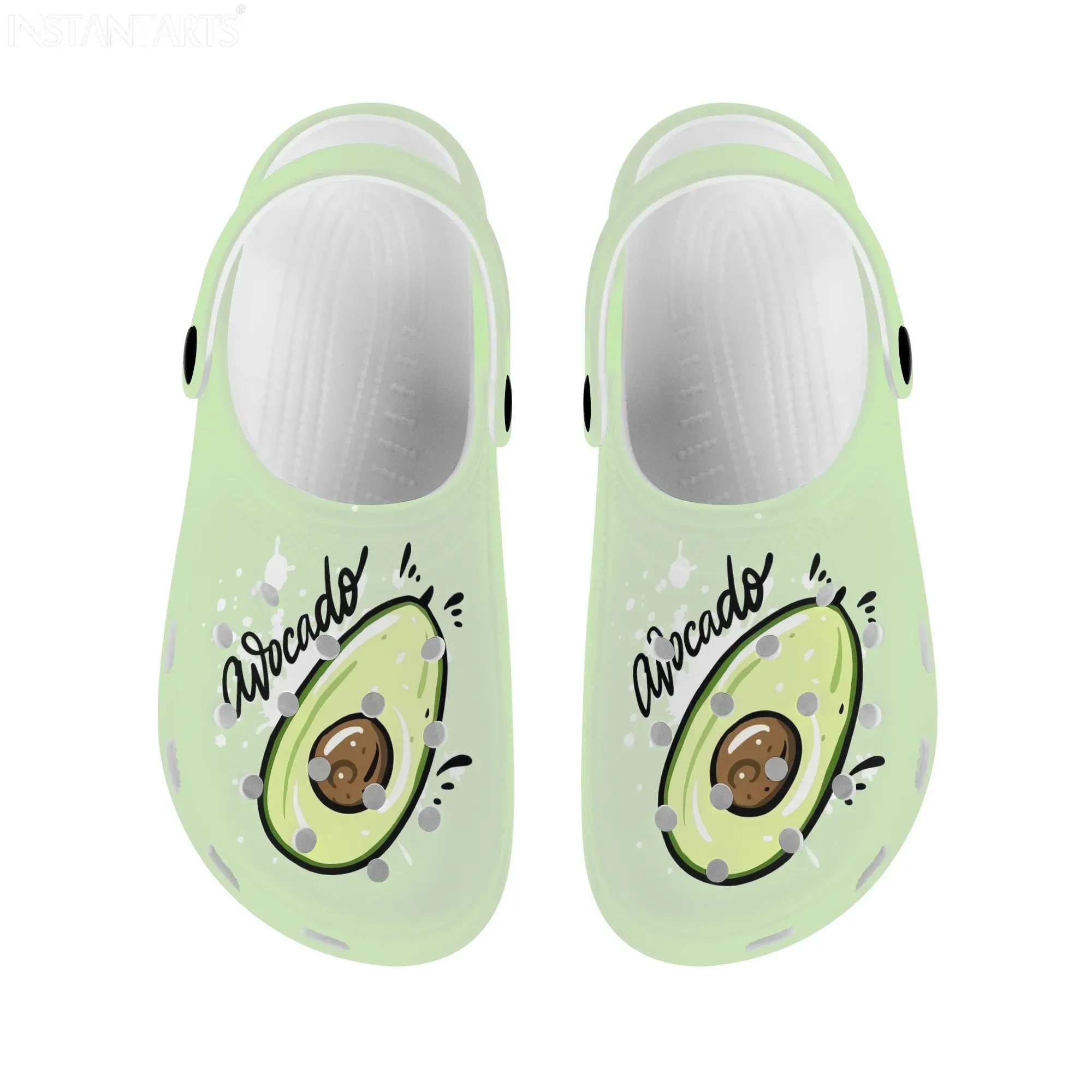 Girls Boys Casual Non-Slip Hole Shoes Summer Beach Slippers For Women Men Cartoon Avocado Design Unisex Sandals Gift