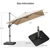 Patio Umbrella with Base Included, 9ft Outdoor Aluminum Cantilever Umbrella with 360° Rotation, Aluminum Large Offse 6