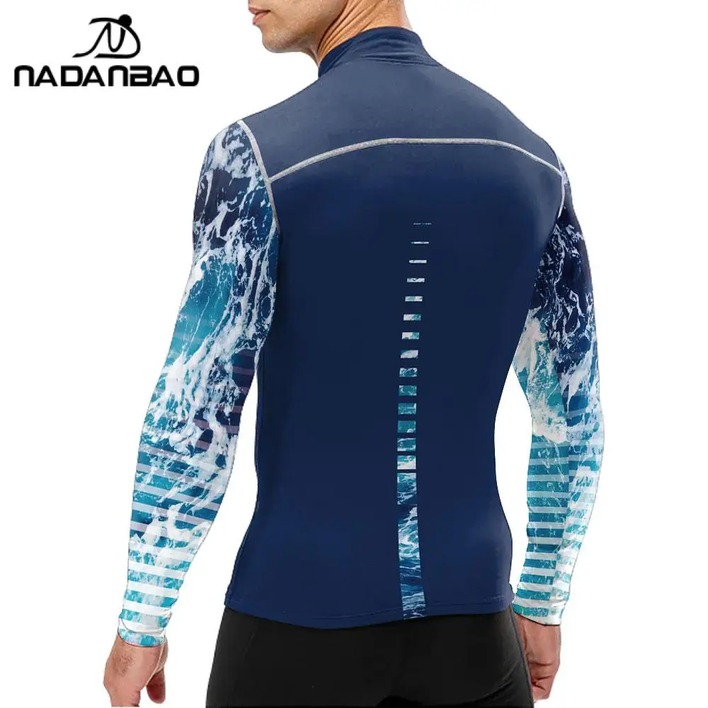 Surfing Wetsuit Men Long Sleeve Shirts Quick Drying Fitness Male Clothes Swimming Diving Rash Guard Swimwear