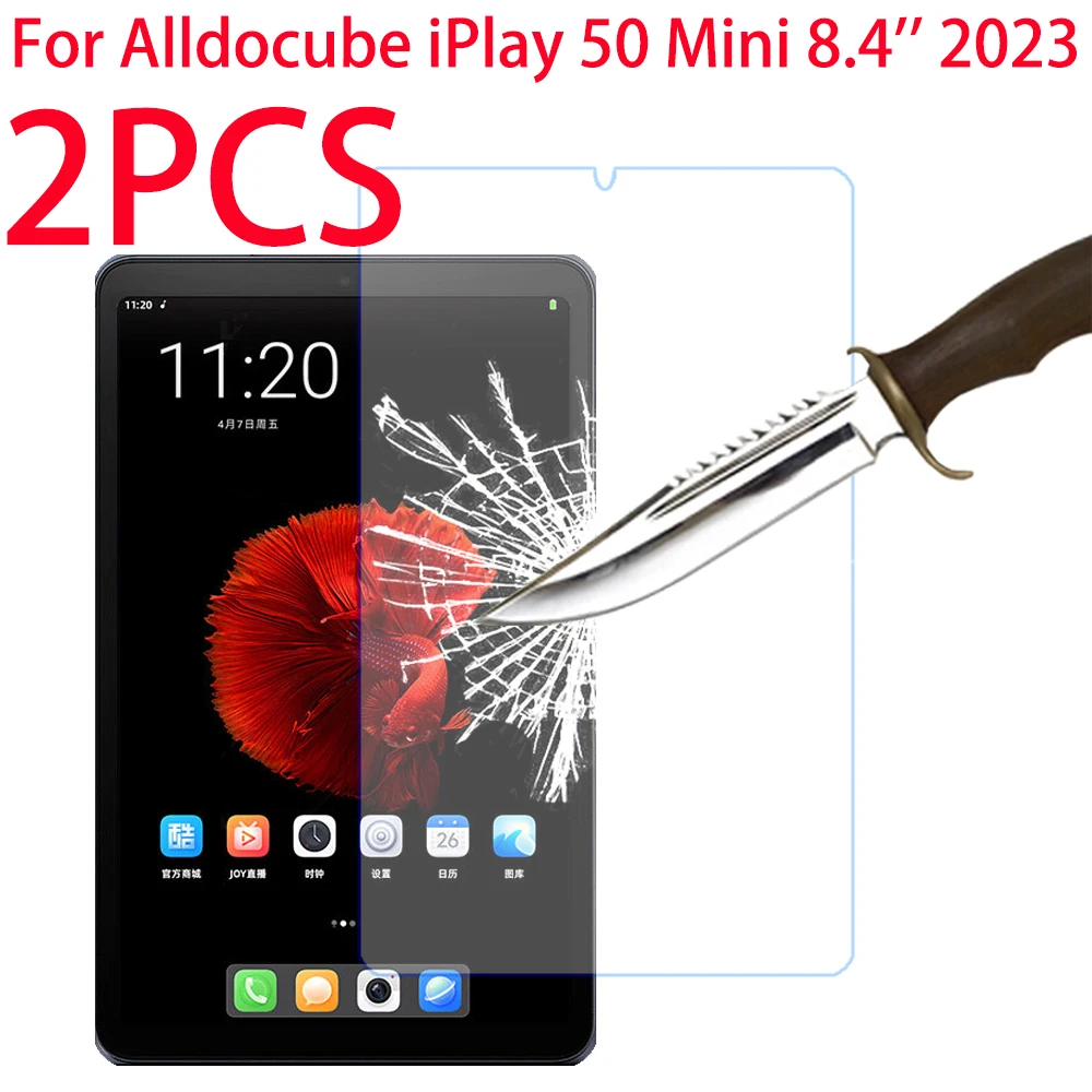 2-Pack Tempered Glass Screen Protector For ALLDOCUBE IPlay 50 Mini 8.4" Tablet