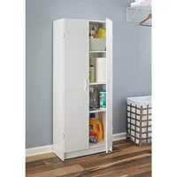 Pantry Cabinet Cupboard with 2 Doors, Adjustable Shelves, Standing, Storage for Kitchen, Laundry or Utility Room, White 2