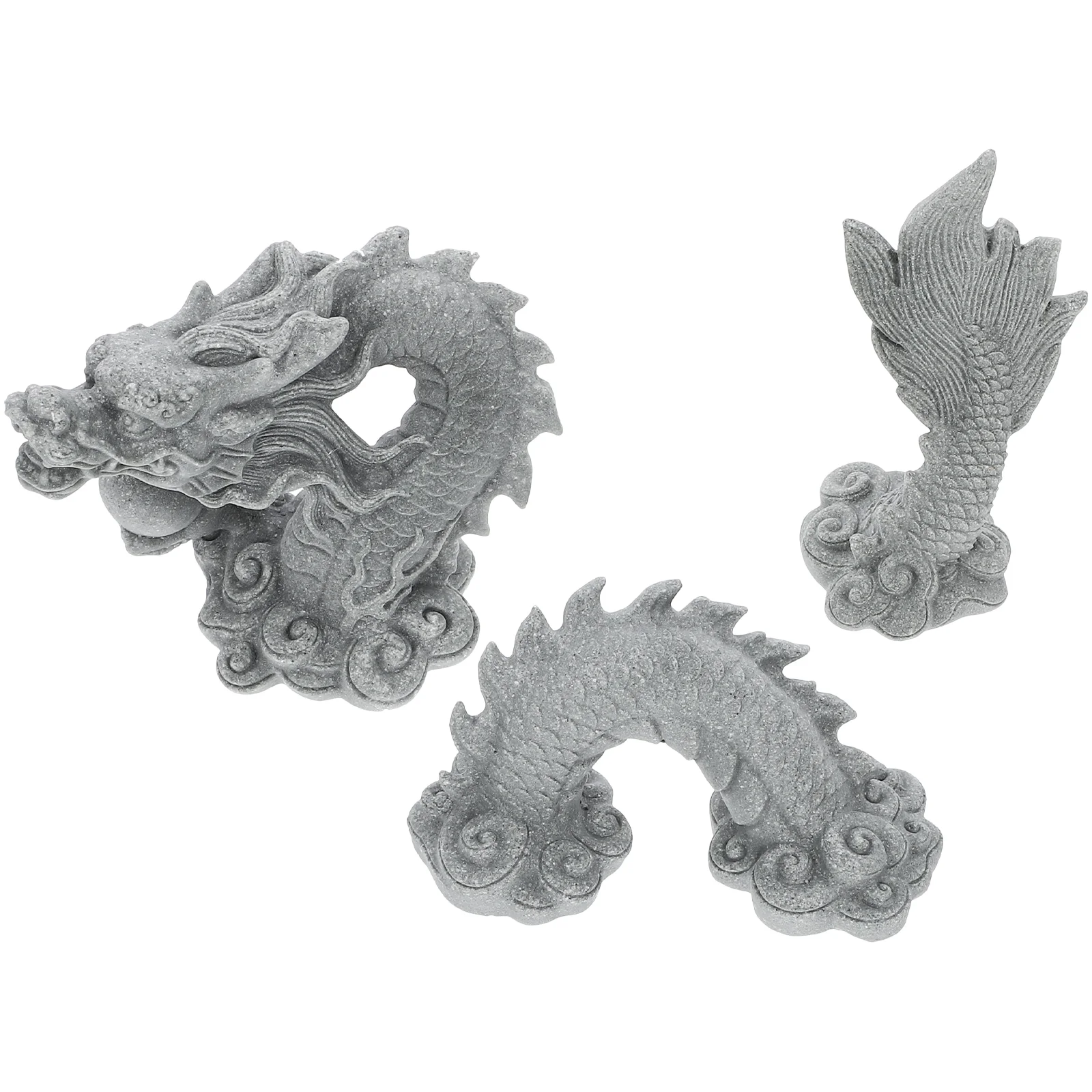 Resin Dragon Statue Decorative Figurine for Desk Office Table Fish Tank Home Decor