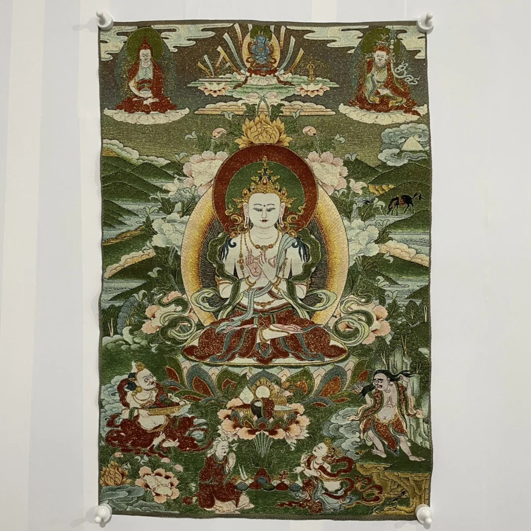 

Free Delivery China Elaborate Silk Embroidery Luck“Bodhisattva Buddha”Geomantic Thangka Painting Mural Household Decoration#54