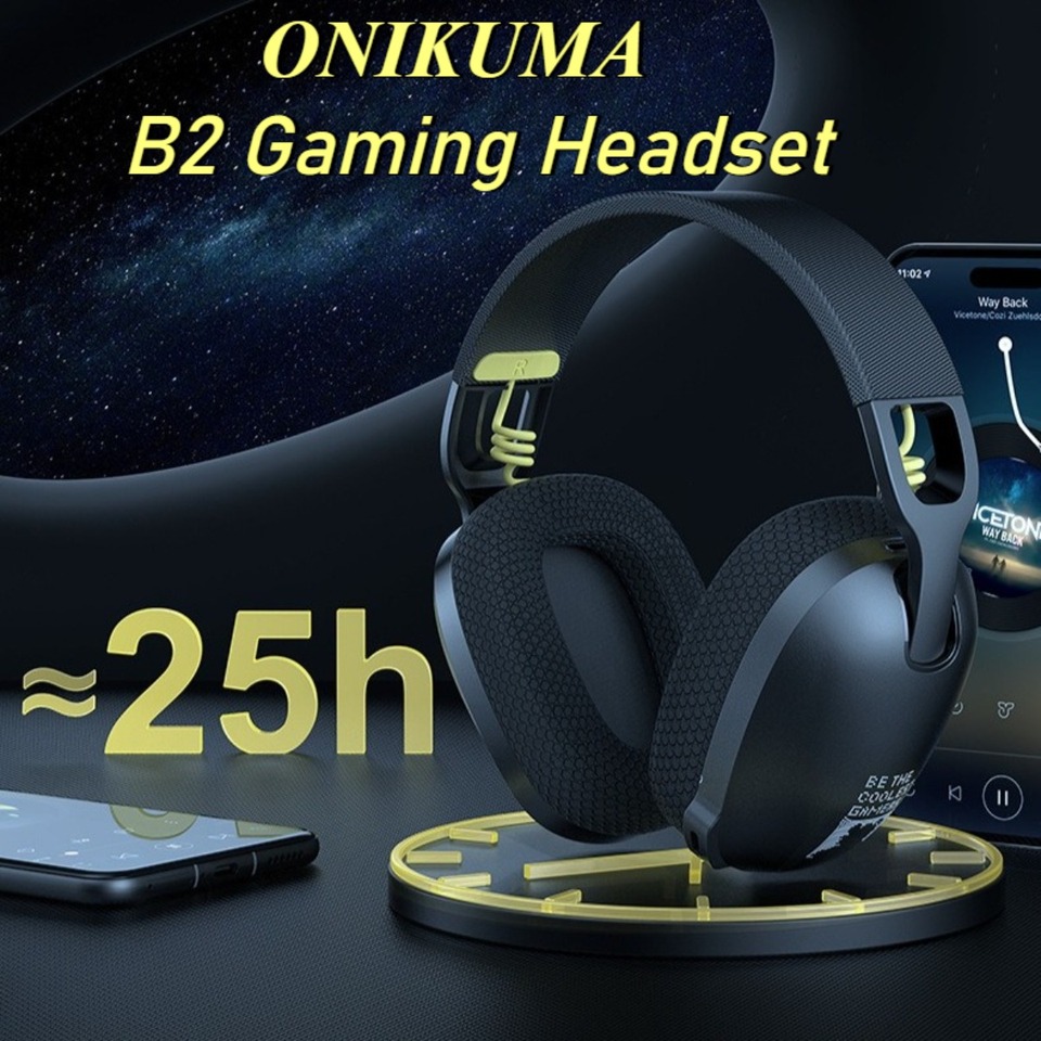 ONIKUMA B2 Wireless Headset Mic Three-Mode Noise Cancelling Low Latency Esports Gaming Bluetooth Headsets Computer Accessories