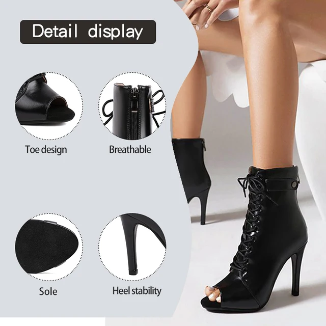 DKZSYIM Woman Latin Dance Shoes leather Party Tango Dance Booties for Women Salsa Dance Heels Ballroom Shoes Sexy Stilettos 2
