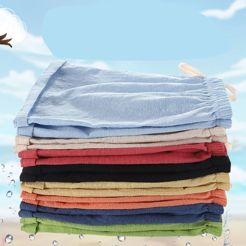 Kids Shorts Children's Summer Short Pants Boy Black Shorts For Teenager Kids Shorts Children's Linen Soft Kids Bottoms Boys Clothes