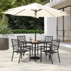 Patio Outdoor Dining Chairs Set of 2, Portable Patio Dining Chairs, Stackable Patio Chairs Metal Chairs for Backyard Lawn Deck 3