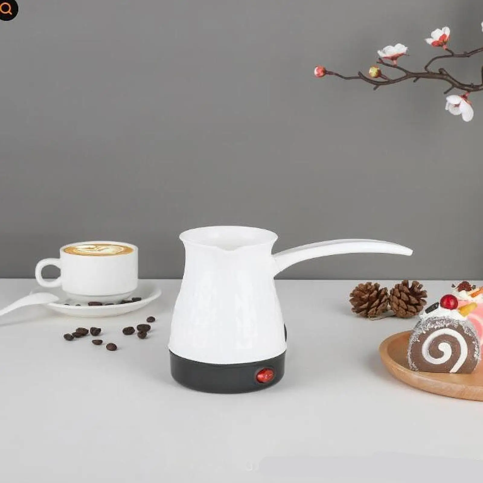 Electric Turkish Coffee Pot Multipurpose Easy to Clean Turkish Coffee Maker for Camping Cappuccino Latte Outdoor Kitchen Travel