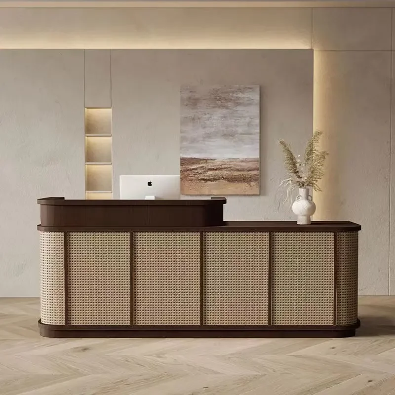 Check Out Cashier Homestay Reception Desk Tea Restaurant Desk Cuisine Bar Counter Beauty Salon Health Quiet Breeze Furniture