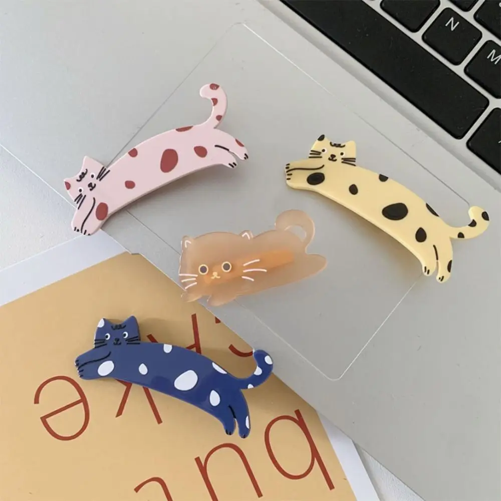 

Pet Cat Hair Clip Sweet Acrylic Cartoon Acetic Acid Hair Clip Colorful Side Clip Cat Duckbill Clip Party