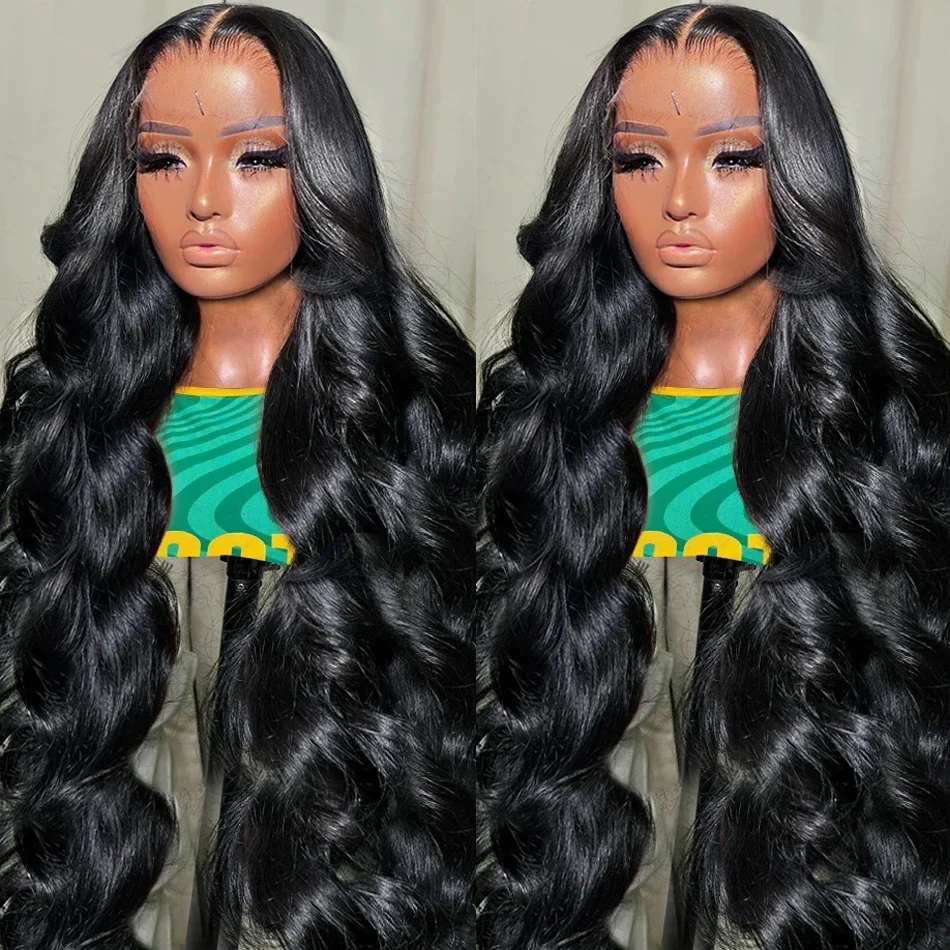 

Body Wave 250% 13x4 HD Transparent Human Hair Lace Frontal Wigs 30 40 Inch Braizlian Remy 13x6 lace Front Wig For Women