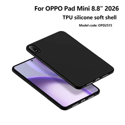 Durable Shockproof Soft Silicone Tablet Case - 8.8 Anti - Slip TPU Shell Back Cover for OPPO Pad mini 8.8 (Black)