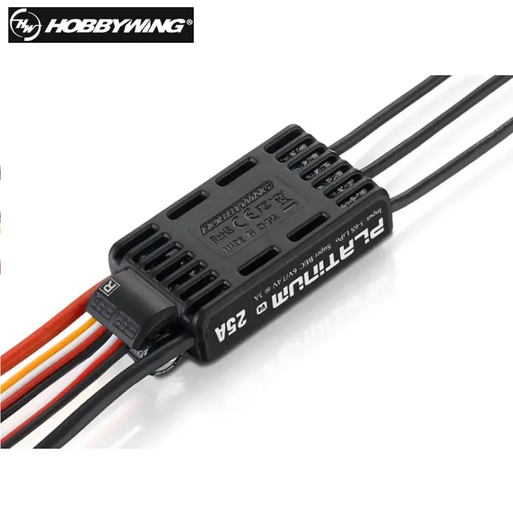 Hobbywing 플래티넘 V4 25A 40A 60A 80A 120A 브러시리스 ESC 전자 속도 컨트롤러, 3-6S Lipo 내장 BEC, RC 비행기용