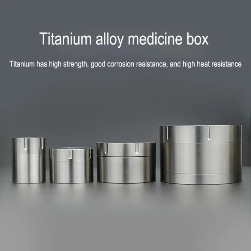 

Big Capacity Storage Tank Waterproof Moisture-proof Medicine Storage EDC Canister Titanium Alloy Seal Bottle Box Pill Case