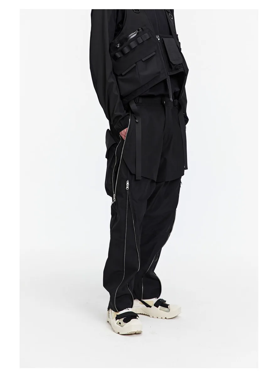 Reindee Lusion 22FW Multishape silver zipper cargo pants multiple pockets flexible adjustment techwear gorpcore