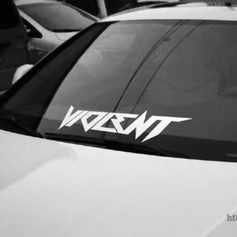 VIOLENT Car Stickers on Automobile Front and Rear Windshield Truck Sunscreen Decals Drifting Auto Cool Decor Autocollant Voiture