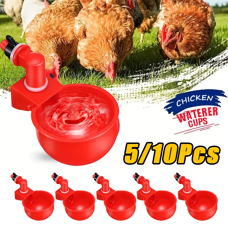 AutomaticChickenDrinkerCupKitPoultryFeedWatererwithDrillBit