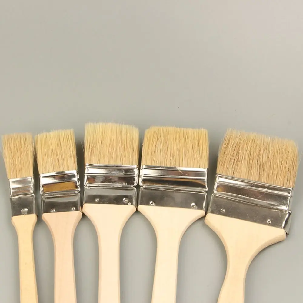 Long Handle Elbow Marine Paint Brush Solid Wood Handle Cleaning Tool Elbow Paint Brush Wall Painting Mixed Pig Mane Hair
