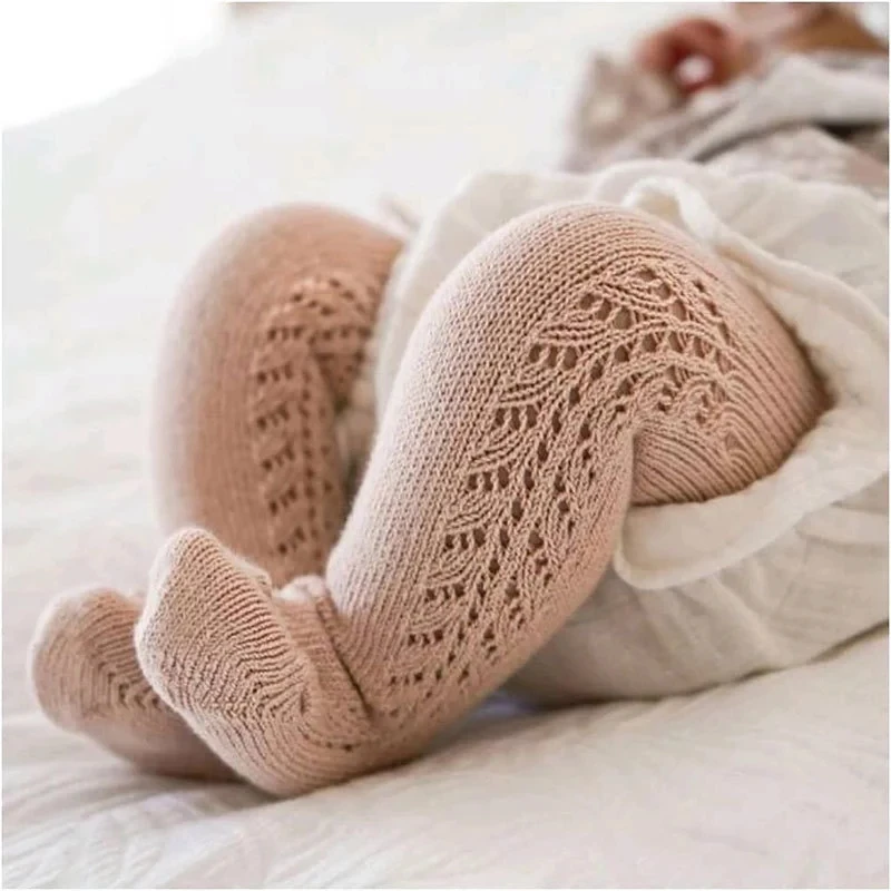 

2022 Spring Baby Tights Girls Stockings Spanish Style Toddlers Infant Cotton Pantyhose 0-5 Years Old Kids Hollow Out Pantyhose