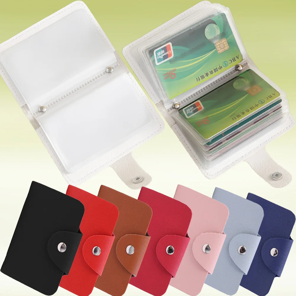 Premium PU Leather Card Holder Wallet with Large Capacity for Business & Credit Cards