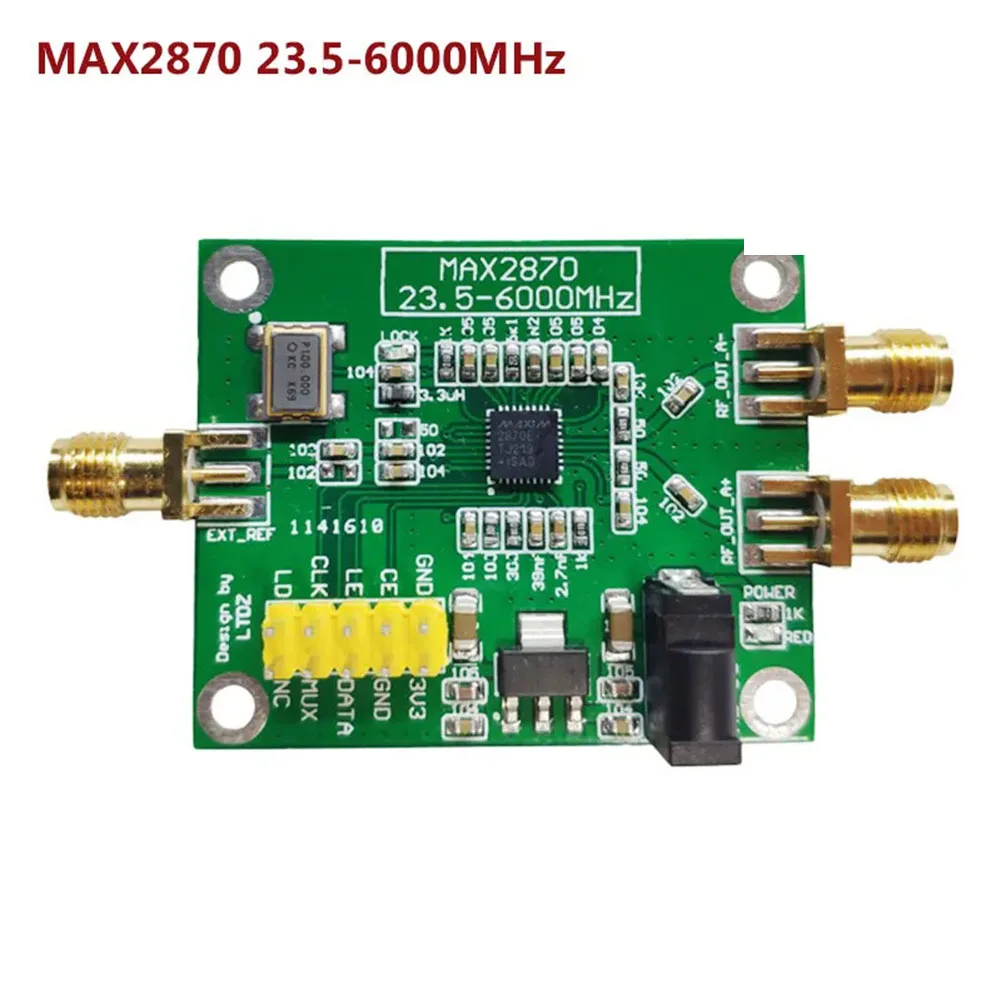

MAX2870 23.5-6000MHz RF Signal Source Signal Generator Module PLL VCO W/ STM32 3.3V Pin Header Power Supply Three-wire Control