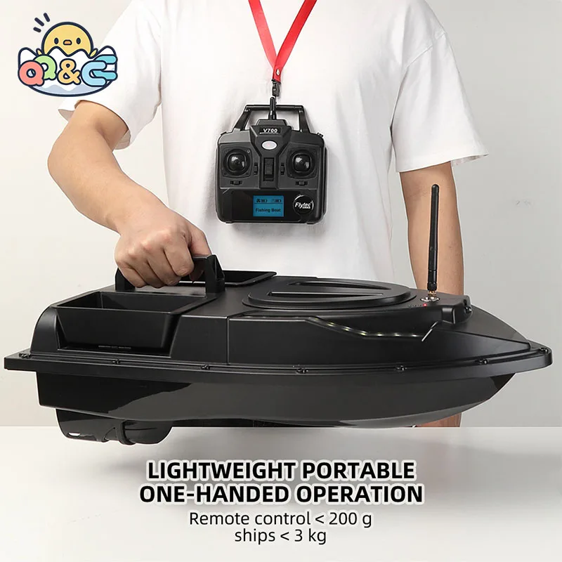 Flytec-ラジコン漁船,餌,魚群探知機,2ホッパー,負荷2kg, 500m,遠隔操作