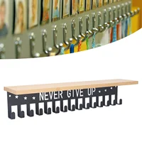 20 Hooks Award Trophy Display Shelf Multifunctional Clothes Hat Hook Bamboo Iron Storage Rack 1