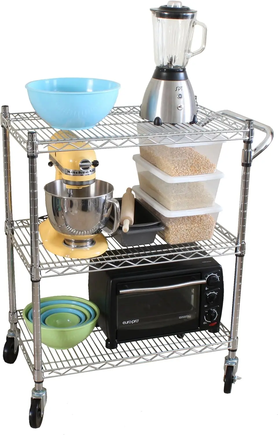 Oceanstar 3-Tier Heavy Duty All-Purpose Utility Cart, Chrome 2