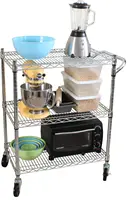 Oceanstar 3-Tier Heavy Duty All-Purpose Utility Cart, Chrome 2