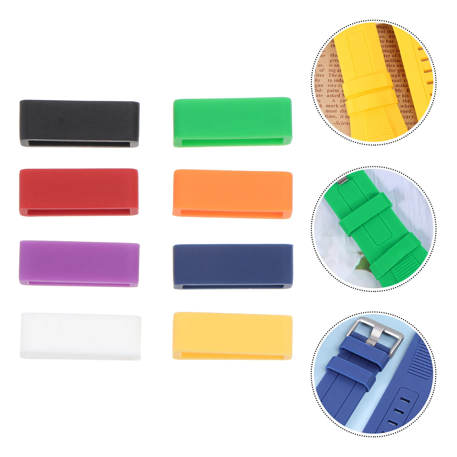 

8 Watch Band Strap Loops- Rubber Replacement Secure Rings Silicone Watch Strap Keeper Retainer Holder Watch Band Loop Keeper