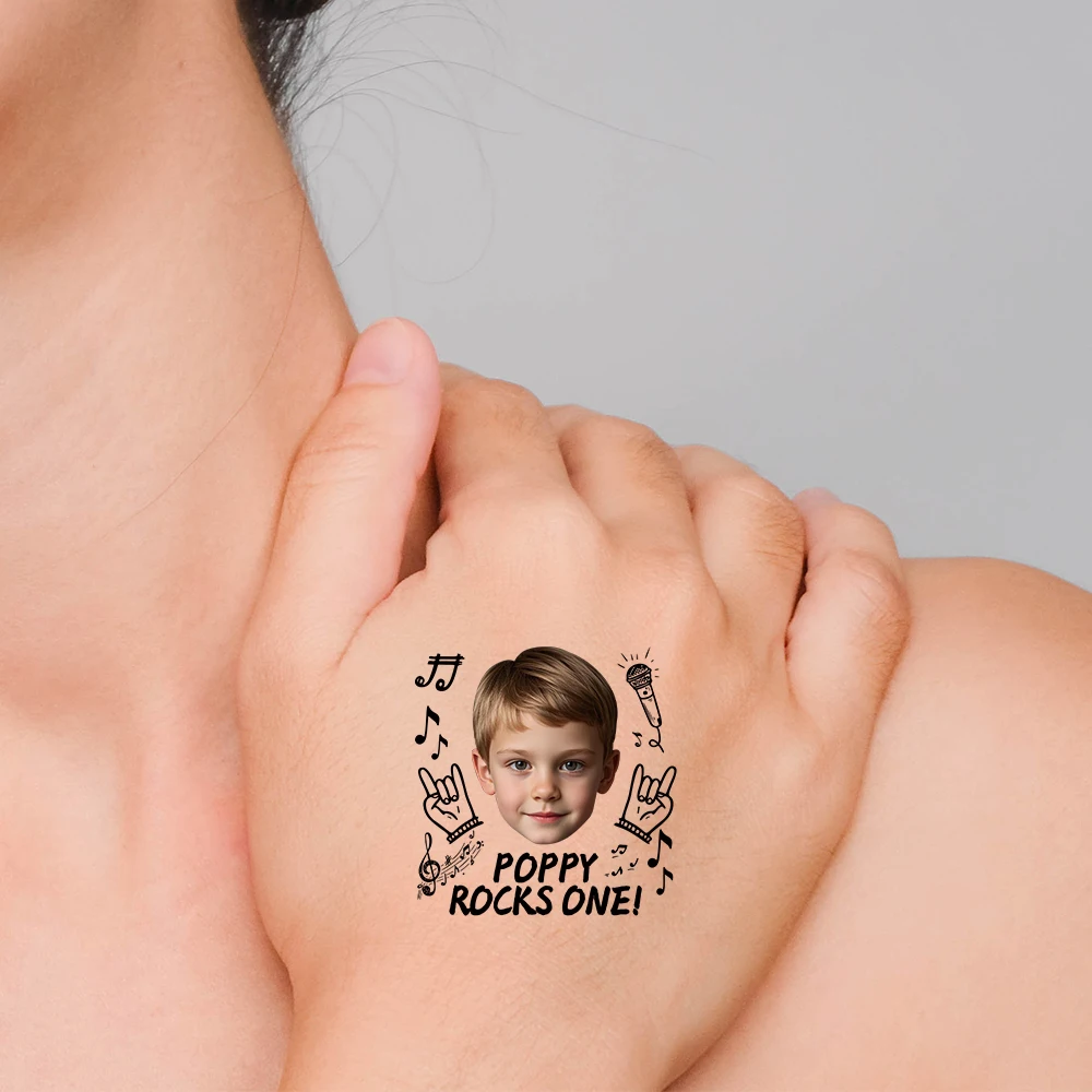15 Stück individuelle Gesichts-Foto-Tattoos, temporäre Party-Tattoos, personalisiertes Gesichtsaufkleber-Design für alles Gute zum Geburtstag, Partys, Dekoration – Detail 10
