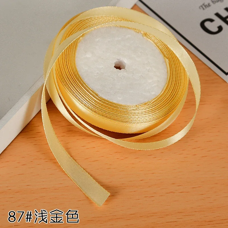 Elegant 6mm Silk Satin Ribbon for Special Occasions - 22 Meters Roll