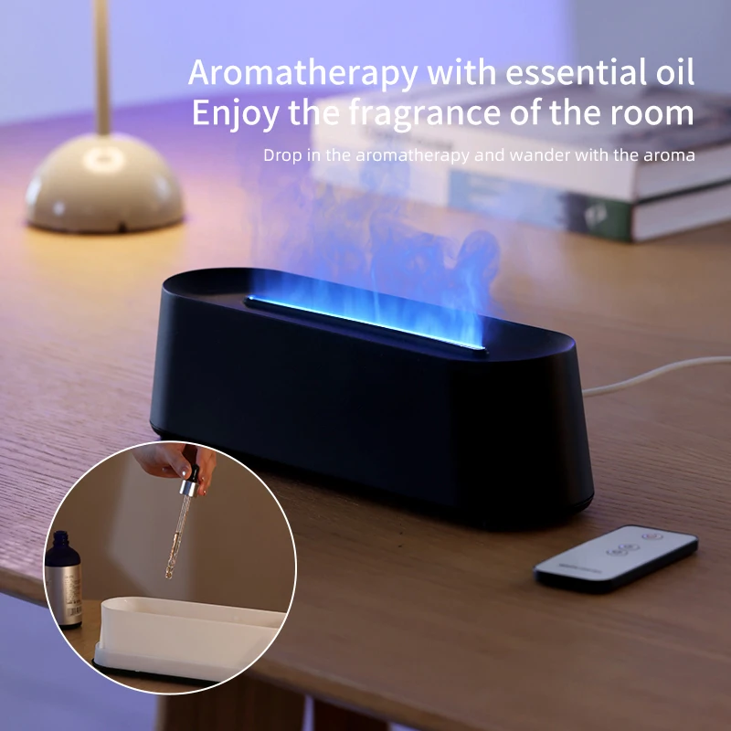 Flame Diffusers for Essential Oils 300ML Aroma Diffuser Humidifier with RGB Light Remote Control for Home Office 3