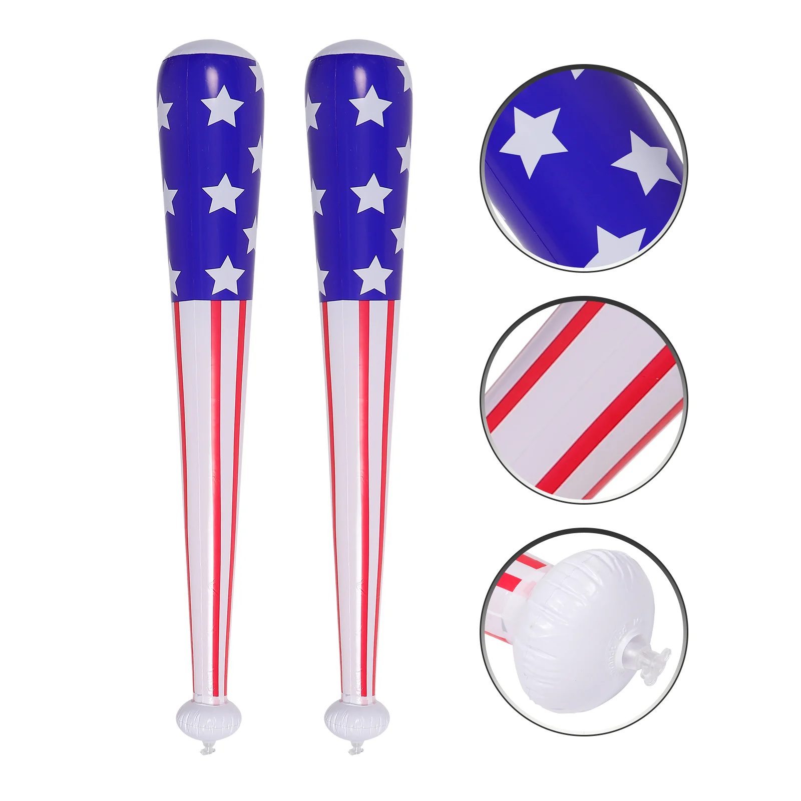 2 Pcs Inflatable Baseball Bat Durable Pvc Portable Toys For Sports Games Pool Fun Parties Carnival Supplies Air Filled Bat Prop