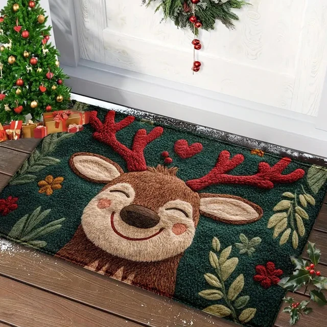 Christmas Carpet Door Merry Christmas Mat Festival Santa Claus Outdoor Decorations Home 2025 Navidad Xmas Ornament New Year 2026 1