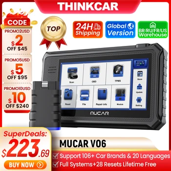 THINKCAR MUCAR VO6 VO7 전문 자동차 진단 도구 전체 시스템 자동차 OBD2 스캐너 OBD 스캐너 자동 진단 ECU 코딩