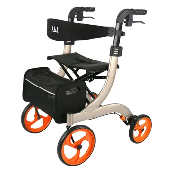 Shopping Cart Trolley Elderly Walker Adult Height Adjustable Seat By Legs And Arms Lightweight