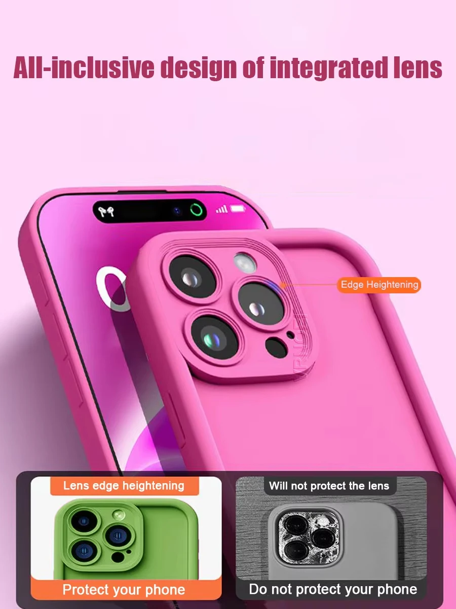 รูปสินค้า เคสกันกระแทกหนาสำหรับ iPhone 17 16 15 14 13 12 11 Pro Max สีเรียบ